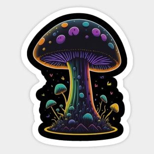 Trippy Rainbow Mushrooms Sticker